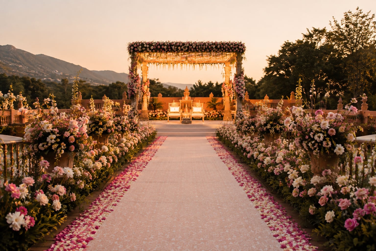 The aisle leading to the mandap