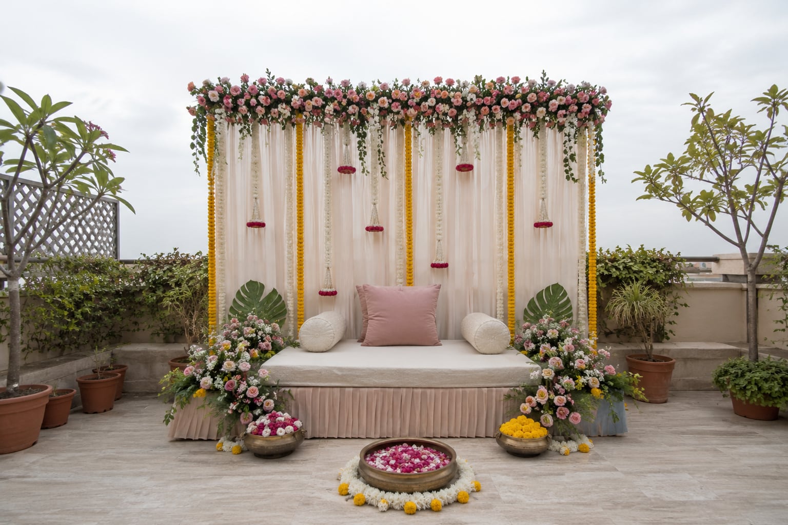 The terrace setup